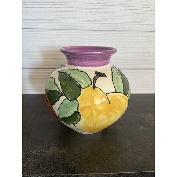 Lygia Dubin Small Colorful Fruit Vase Pottery One Of A Kind Handmade - Picture 2 of 10